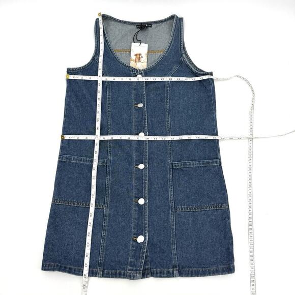 Sincerely Jules Blue Denim Strappy Button Front Midi Dress – Women’s Small - Picture 8 of 9